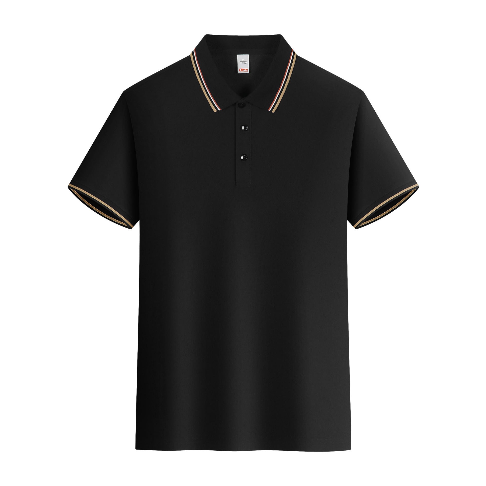 Men's Short-Sleeve Pullover Shirt New Style Embroidered Youthful Lapel Design