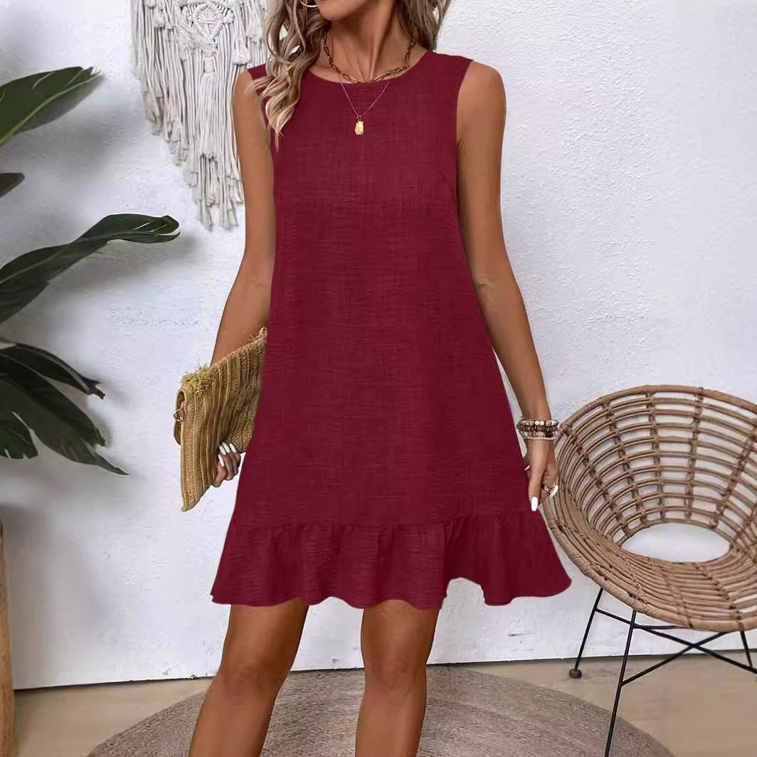 Summer Ruffle Dress Sleeveless for Women