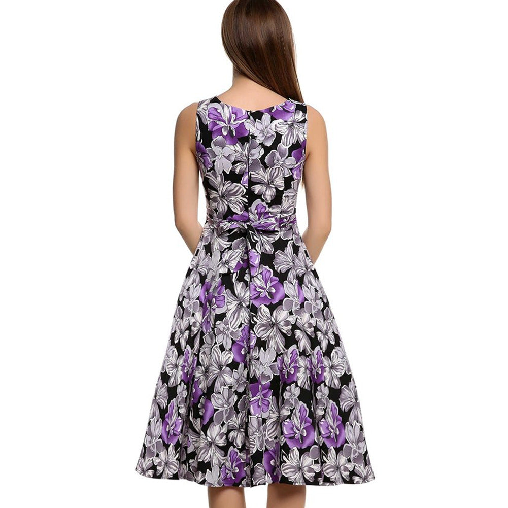 Women Vintage Print Summer Dresses