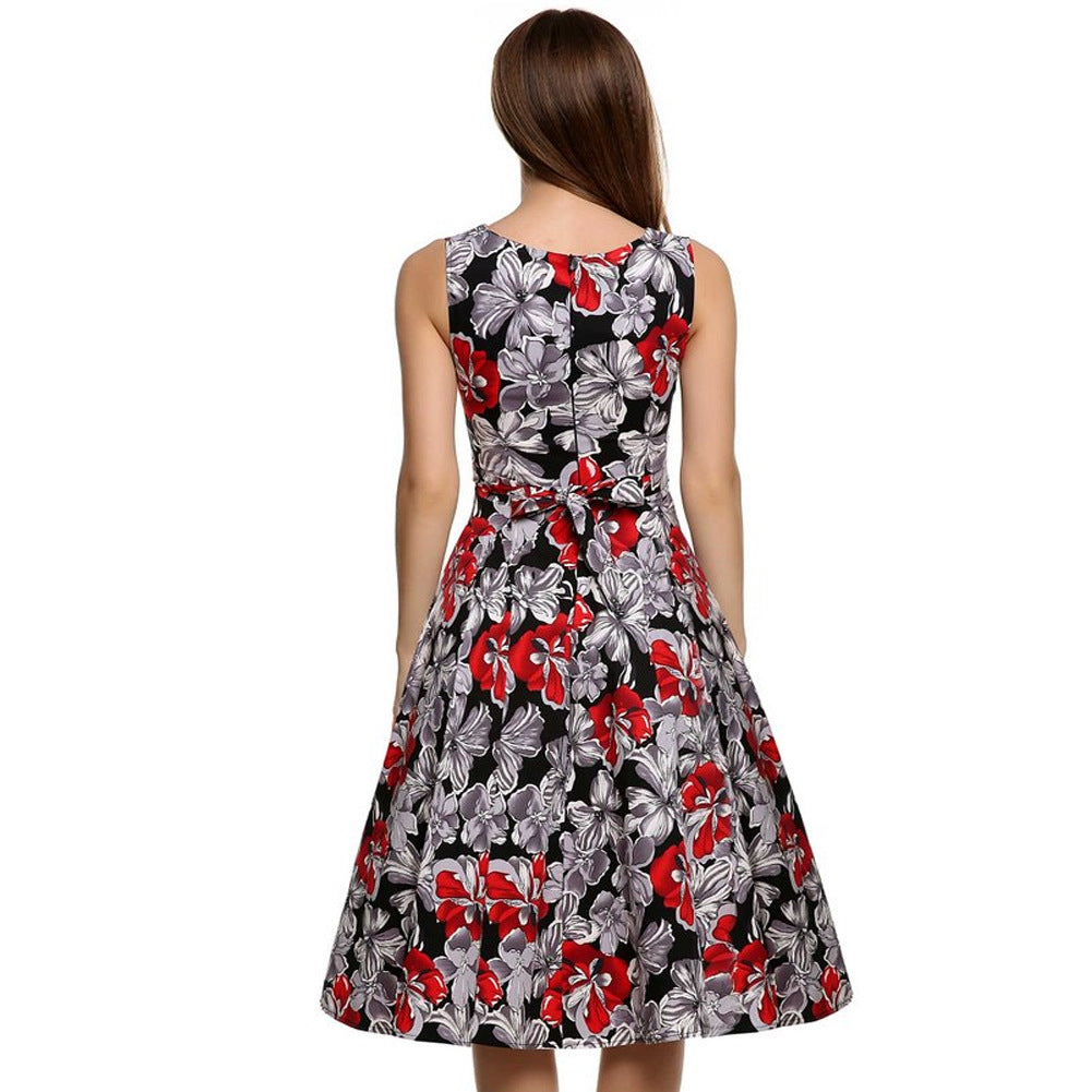 Women Vintage Print Summer Dresses