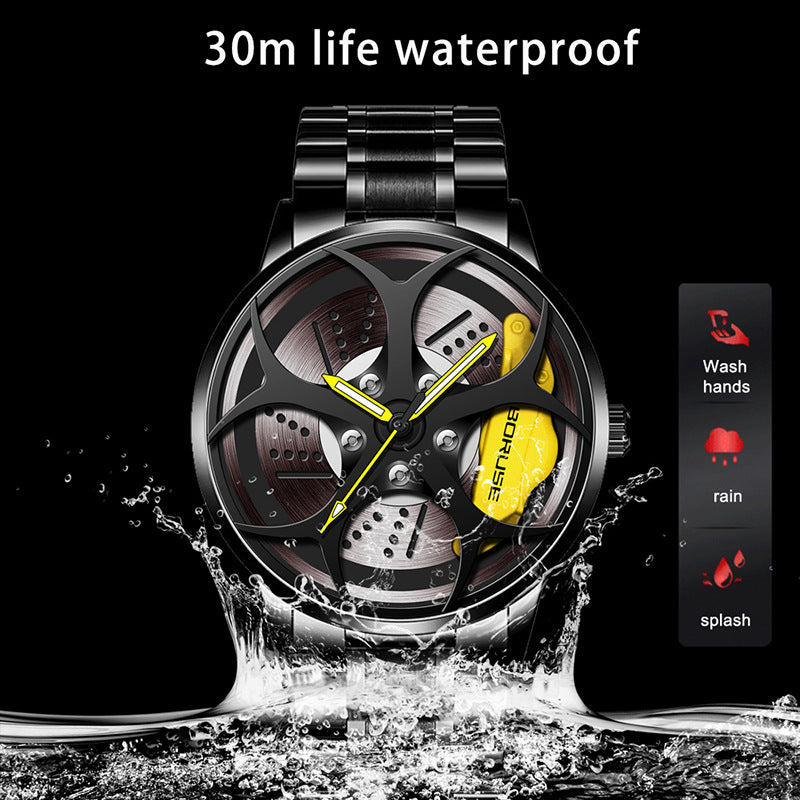 Mens Stainless Steel Watch Stylish Luminous Timepiece For Men
