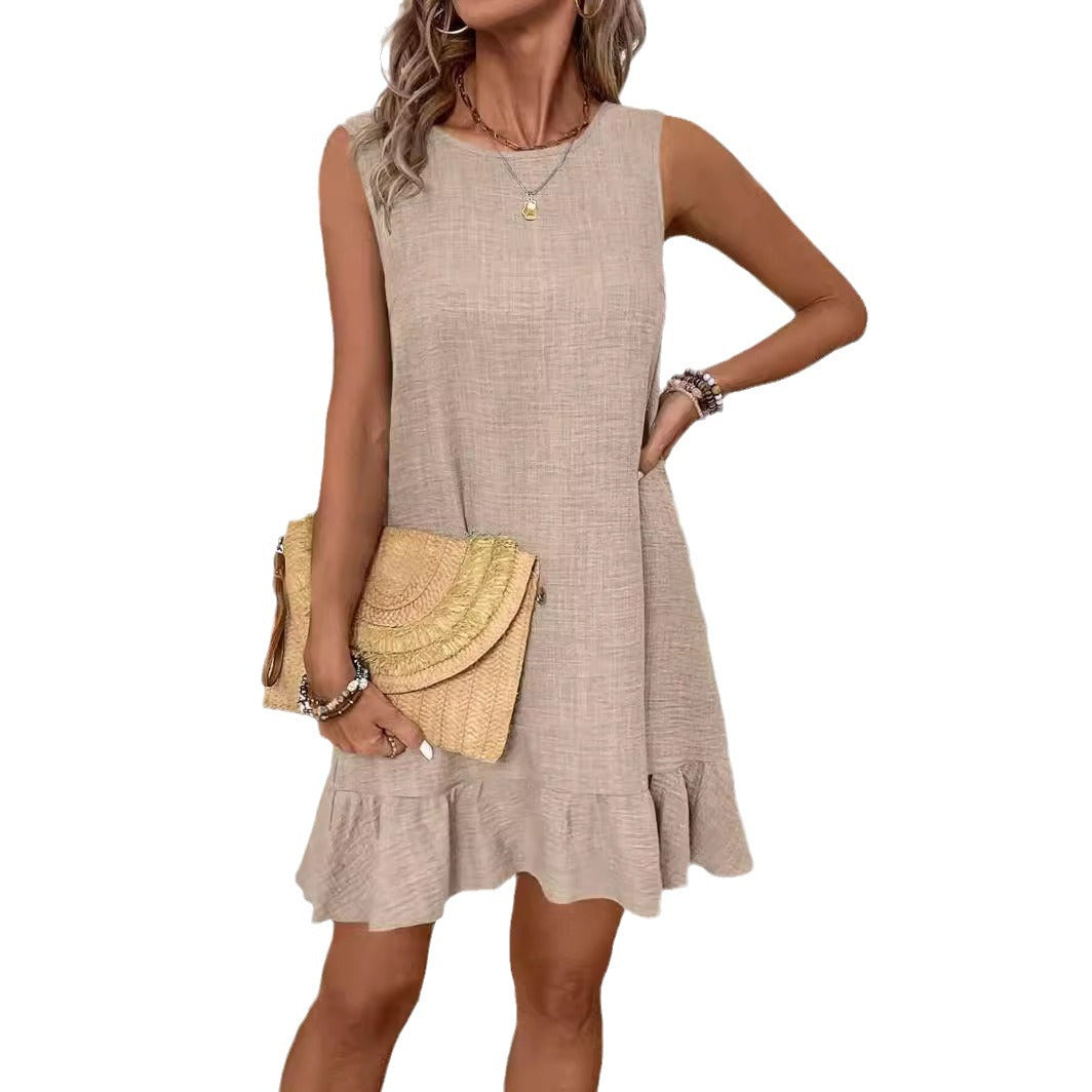 Summer Ruffle Dress Sleeveless for Women