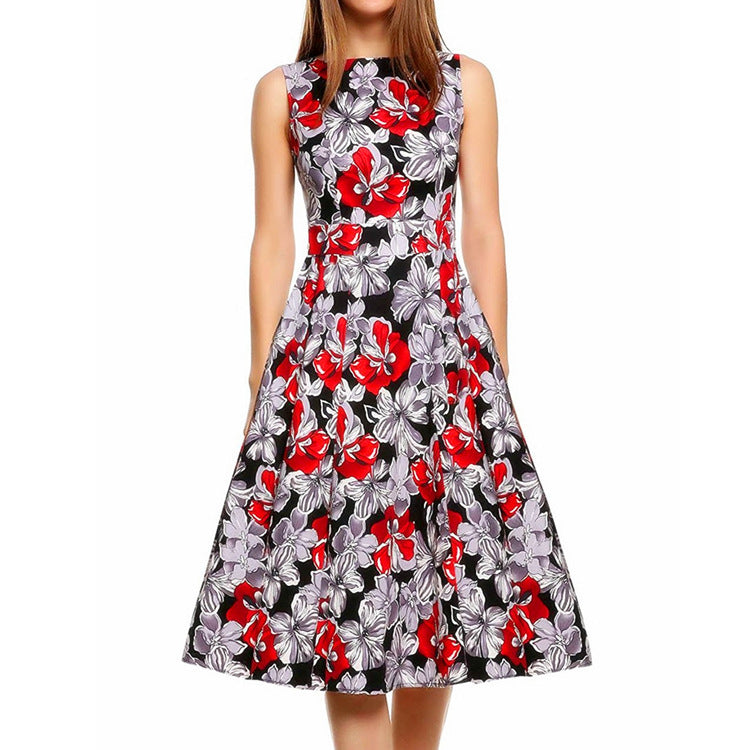 Women Vintage Print Summer Dresses