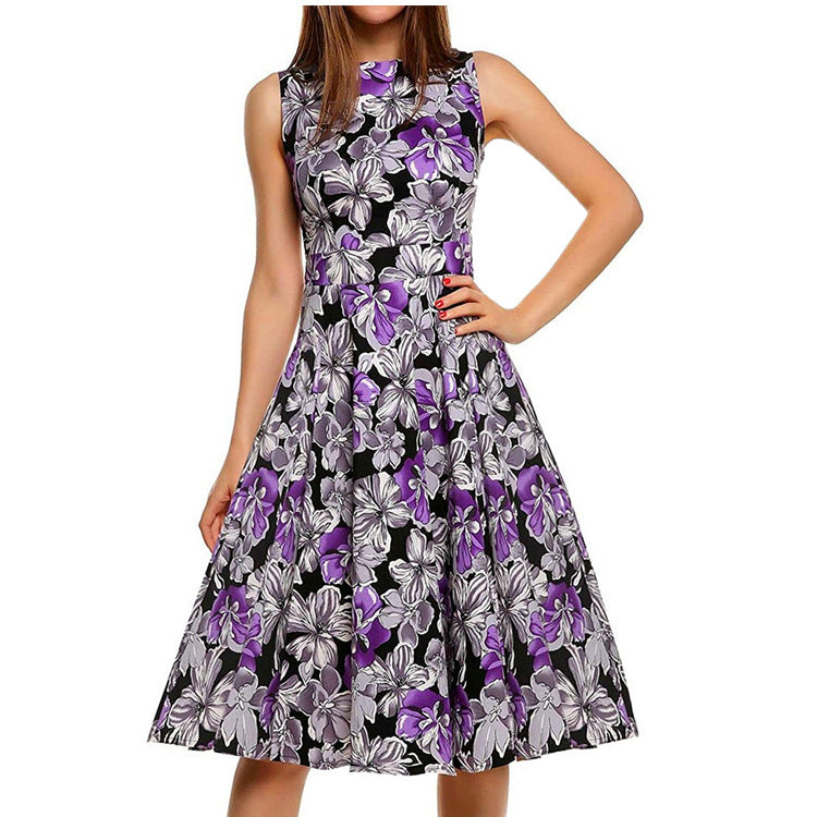 Women Vintage Print Summer Dresses