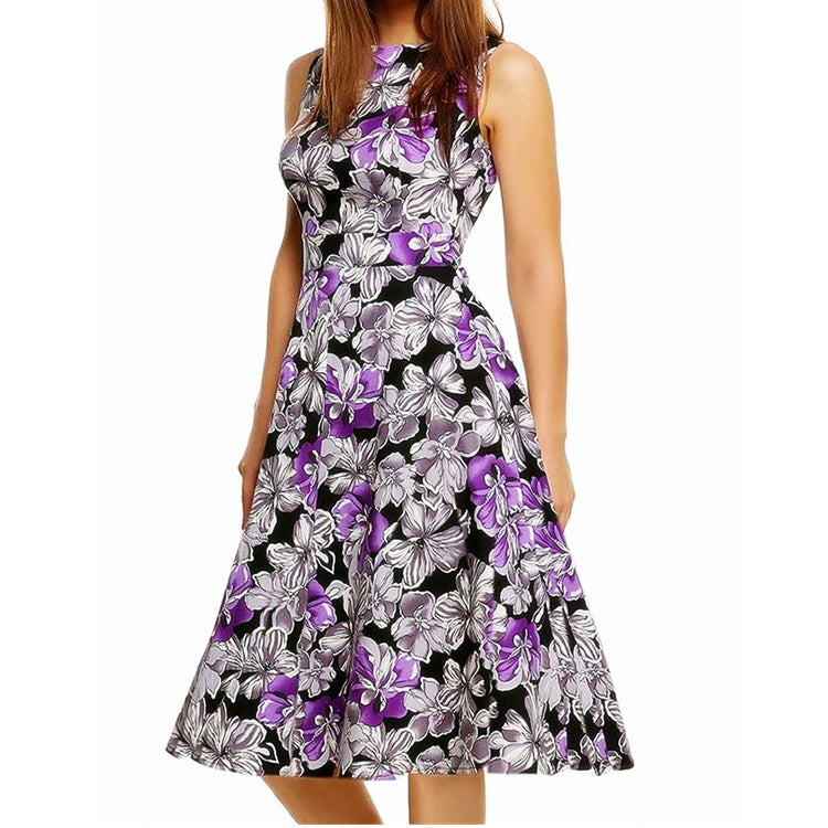 Women Vintage Print Summer Dresses