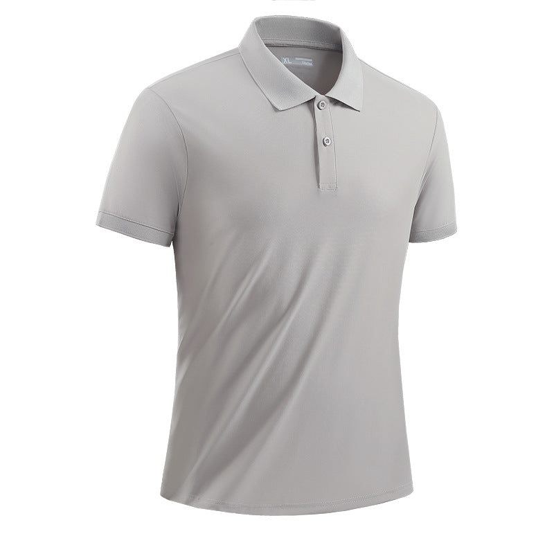 Spring Summer Quick-Dry Breathable Outdoor Sports Ice-Feel Pique Polo Shirt For Men