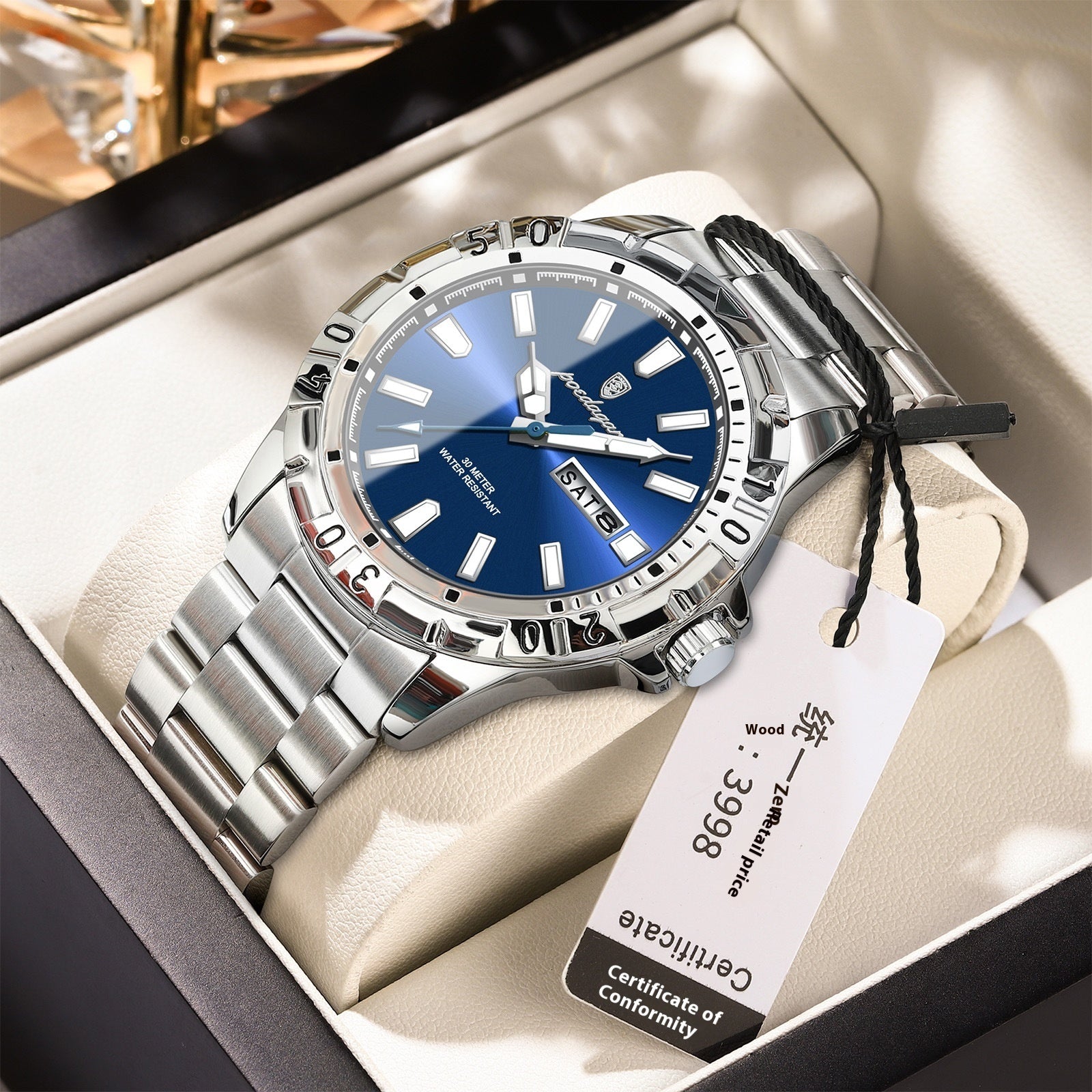 Swiss Brand Waterproof Fashion New Men's Super Strong Luminous Watch