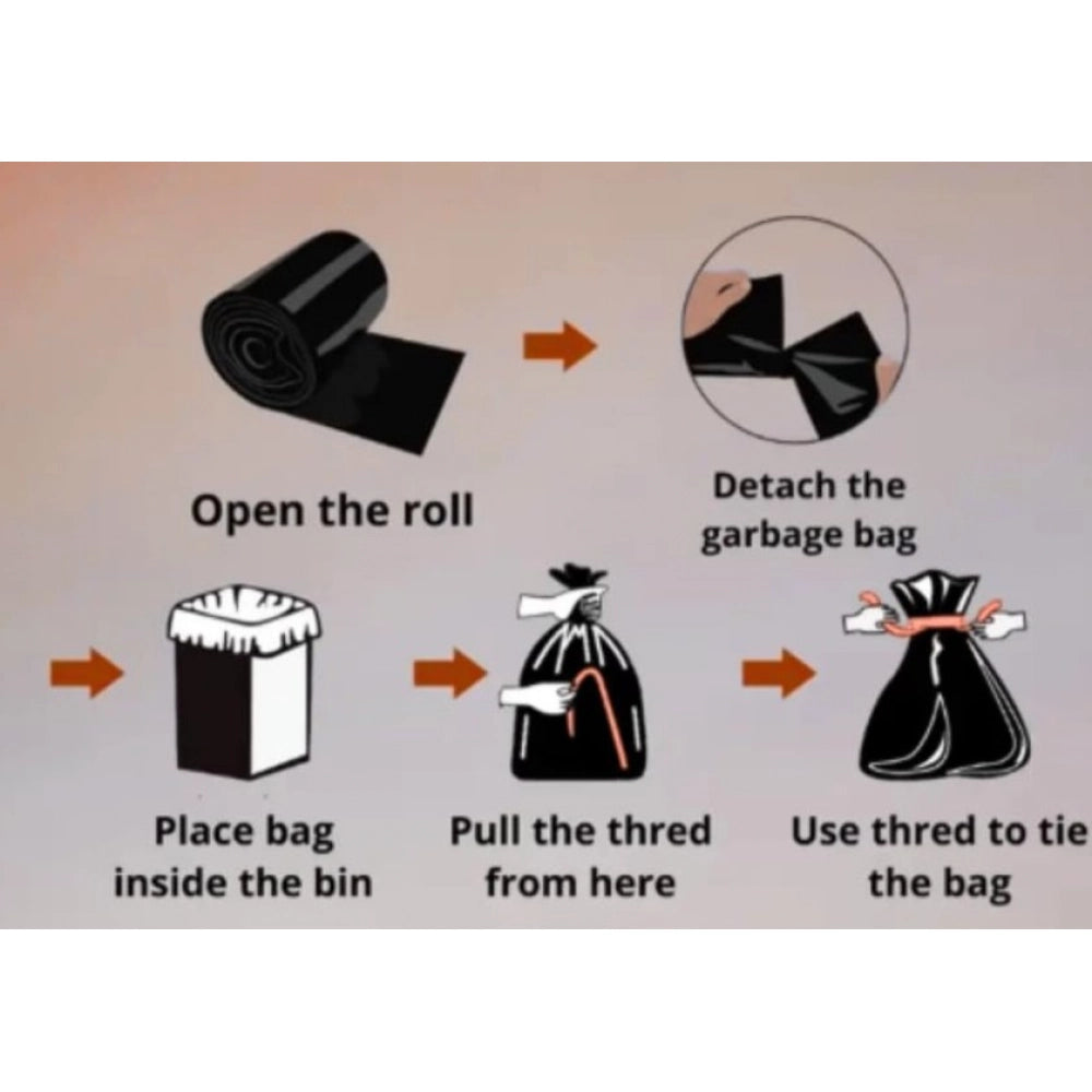 Generic Pack of 4 Plastic 19 x 21 Inches Garbage Bag (Black)