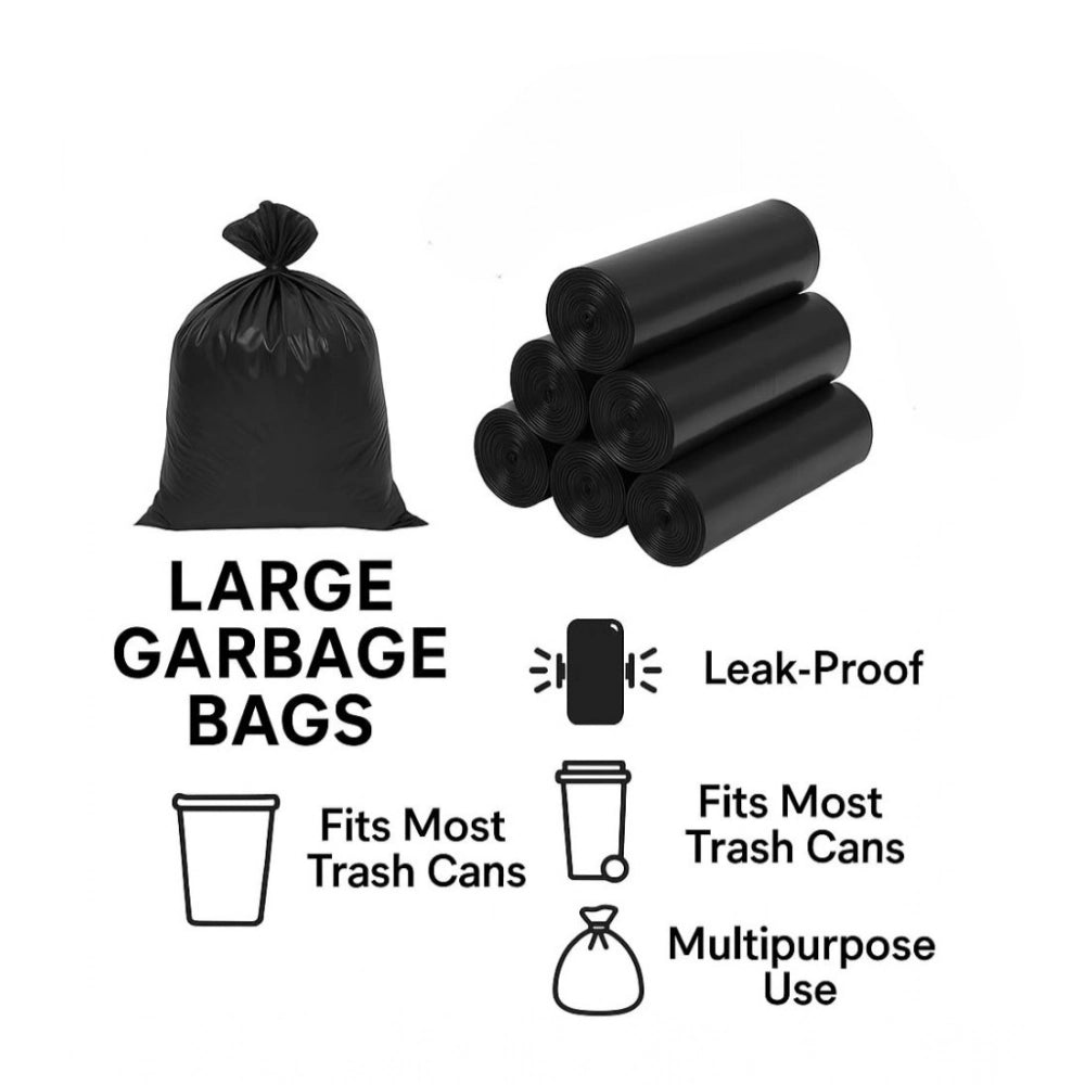 Generic Pack of 12 Biodegradeable Vegetable-Paper 25 x 30 Inches Garbage Bag (Black)