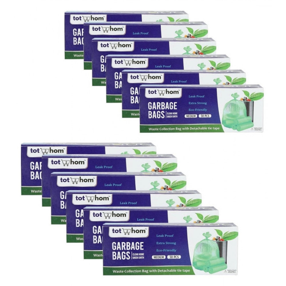 Generic Pack of 12 Biodegradeable Vegetable-Paper 19 x 21 Inches Garbage Bag (Green)