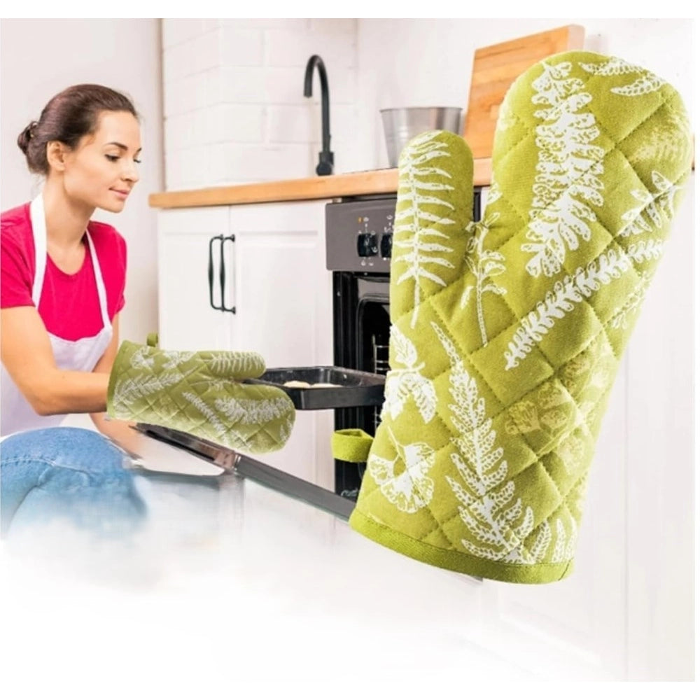 Generic Pack of 2 Cotton Oven Gloves (Green)