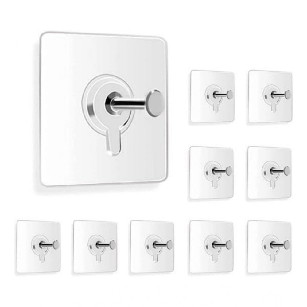 Generic Pack of 10 Plastic Wall Hook (Multicolor)