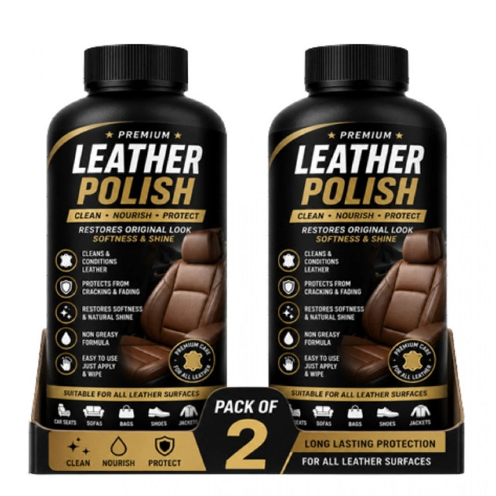Generic Pack of 2 Leather Polish Liquid Bottles 100 ML