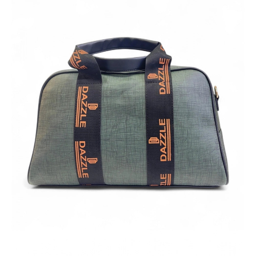 Generic Women's Polyurethane Textured Duffle Bag with Adjustable &amp; Removable Strap (Dark Green)