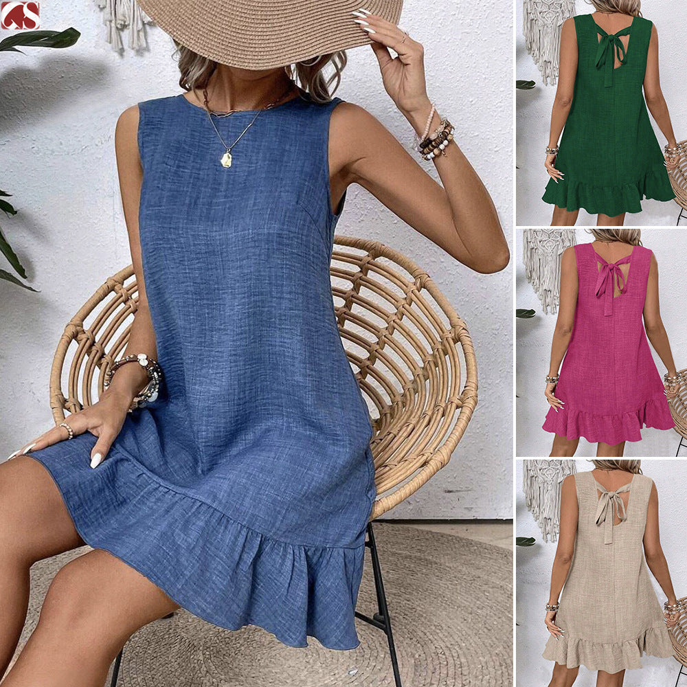 Summer Ruffle Dress Sleeveless for Women